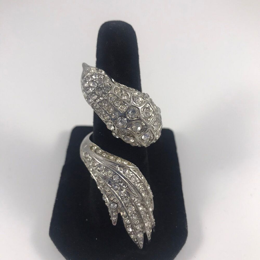 Vintage Wrap Around Rhinestone Bird Ring